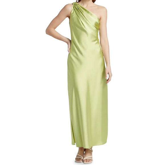 Tanya Taylor Stassi Satin One-Shoulder Dress | Sz 8 - Picture 2 of 6